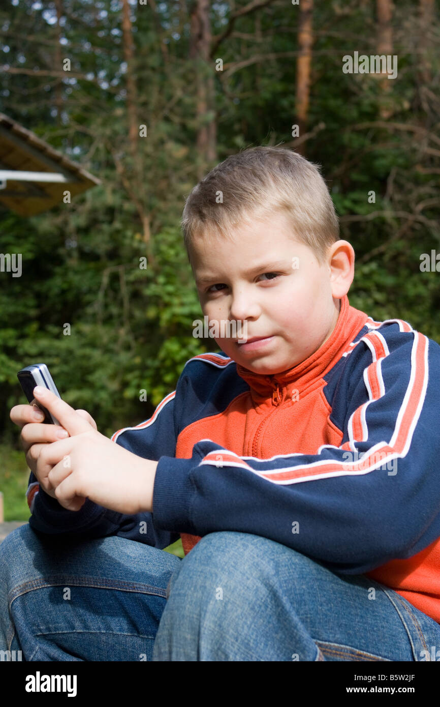 teenager with a mobile phone Stock Photo
