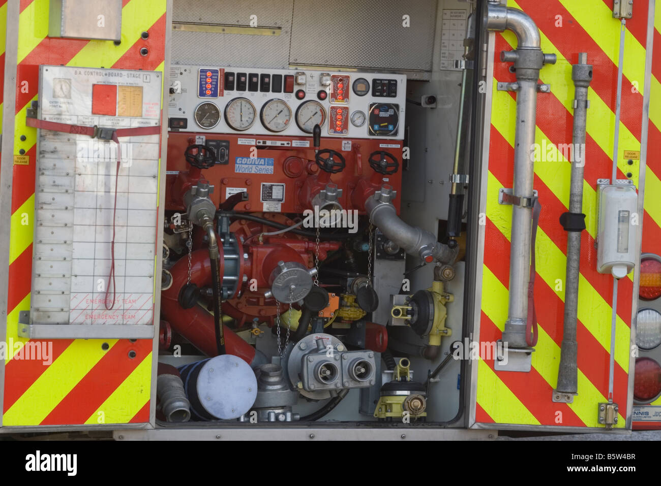Fire Engine Pump Controls Stock Photo Alamy