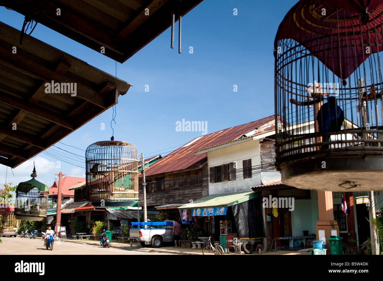 The main street of Sri Raya town, Ko Lanta, Thailand. Stock Photo