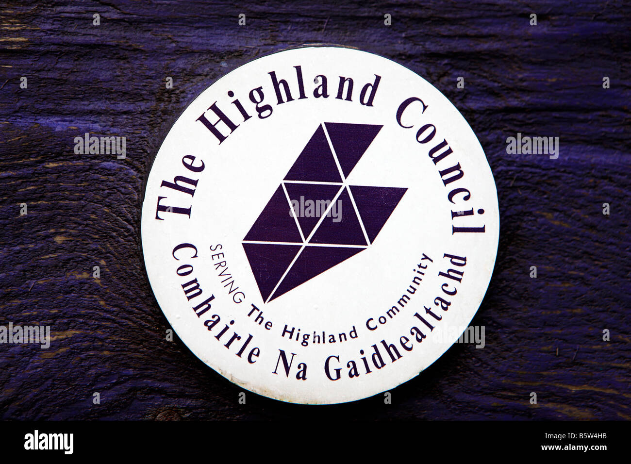 Highland Council sign Stock Photo