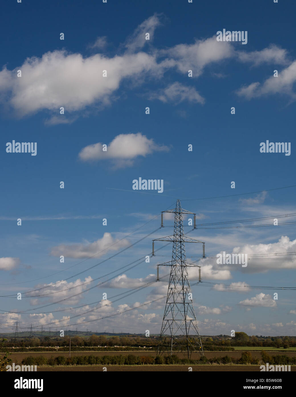Electricity pylons in the English countryside Stock Photo - Alamy
