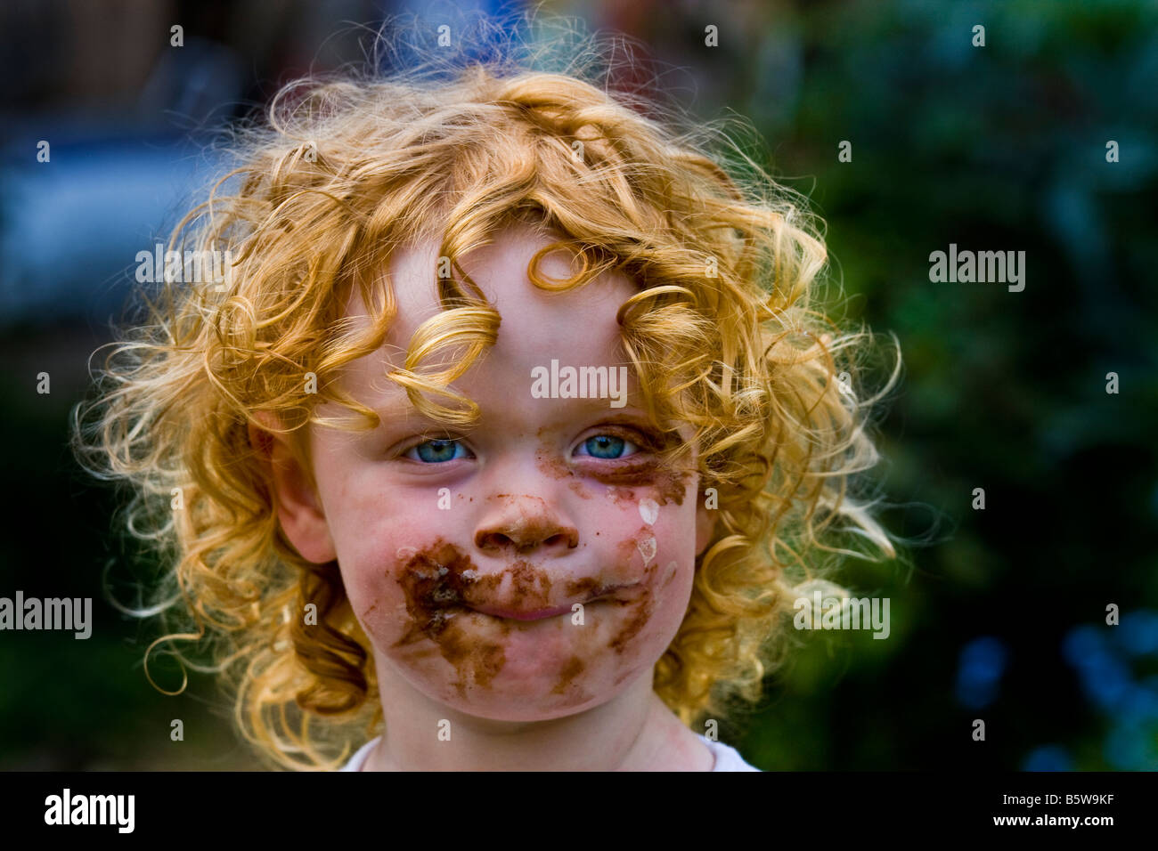 Magnum ice-cream covered child Stock Photo