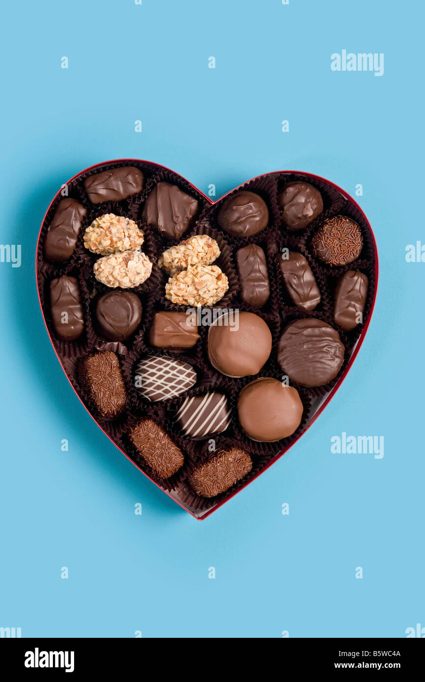 candy heart filled with chocolates for Valentine Stock Photo Alamy