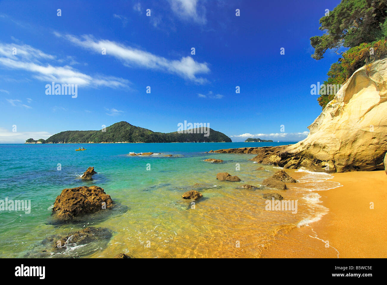 Abel Tasman National Park, Tasmansee, Nelson region, South Island, New Zealand, February 2007 Stock Photo