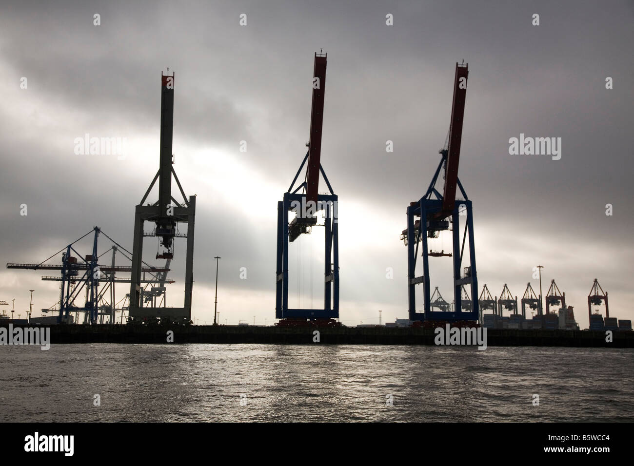The Port of Hamburg, Germany. The international container port is one ...