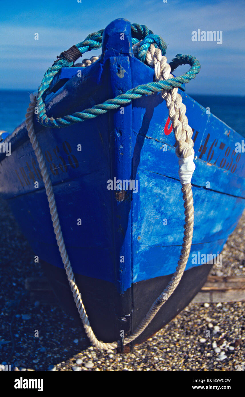 Colourful fishing boat on the beach at Etretat Stock Photo - Alamy
