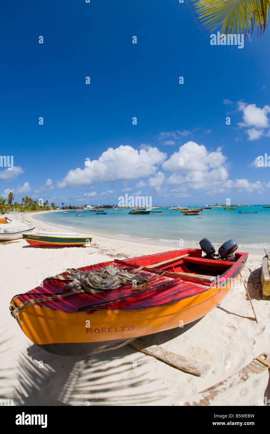 Boats in Island Harbour on the caribbean island of Anguilla in the
