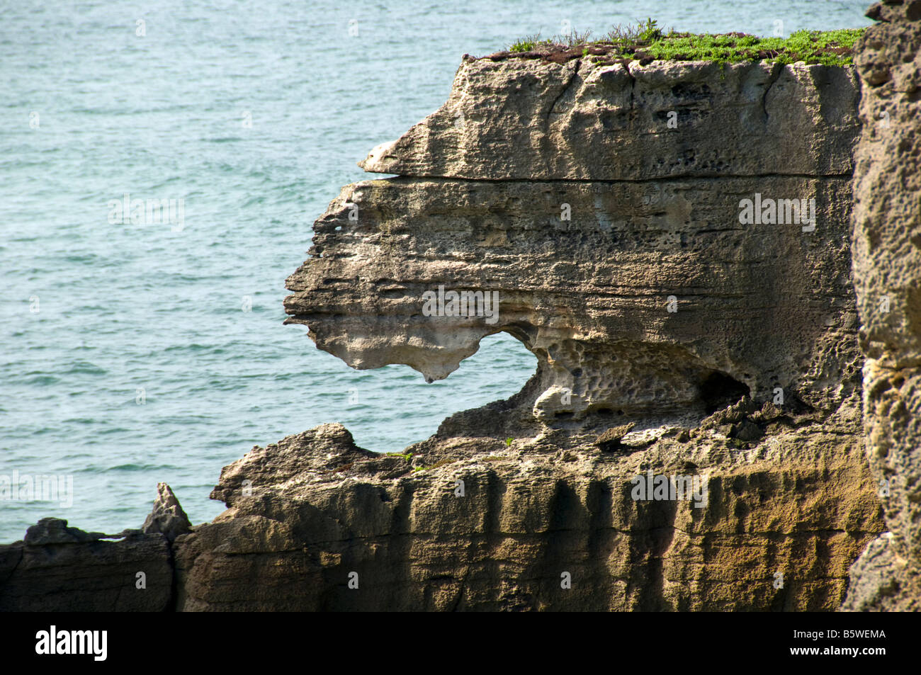The Pancake rock formations at Dolomite Point, Punakaiki, South Island, New Zealand Stock Photo