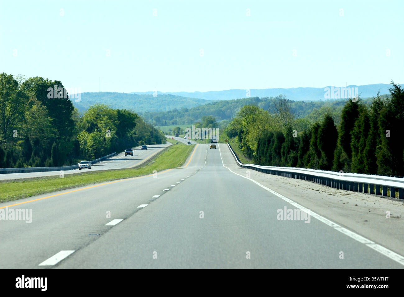 Automobile traffic on the scenic Bert T Combs Mountain Parkway in