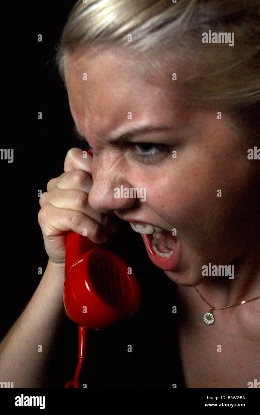 Girl talking in telephone Stock Photo