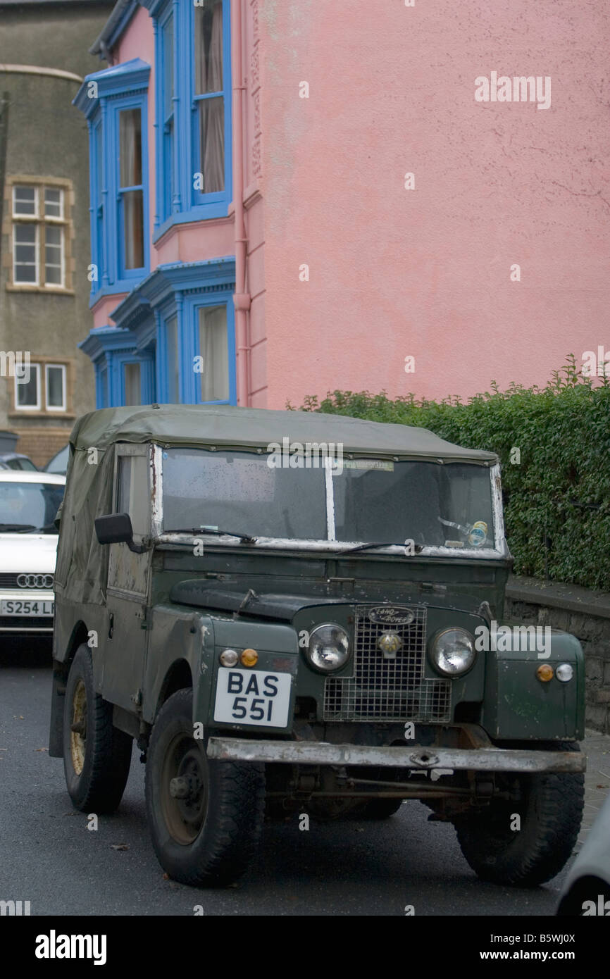 Old Land Rover in Aberystwyth Stock Photo Alamy