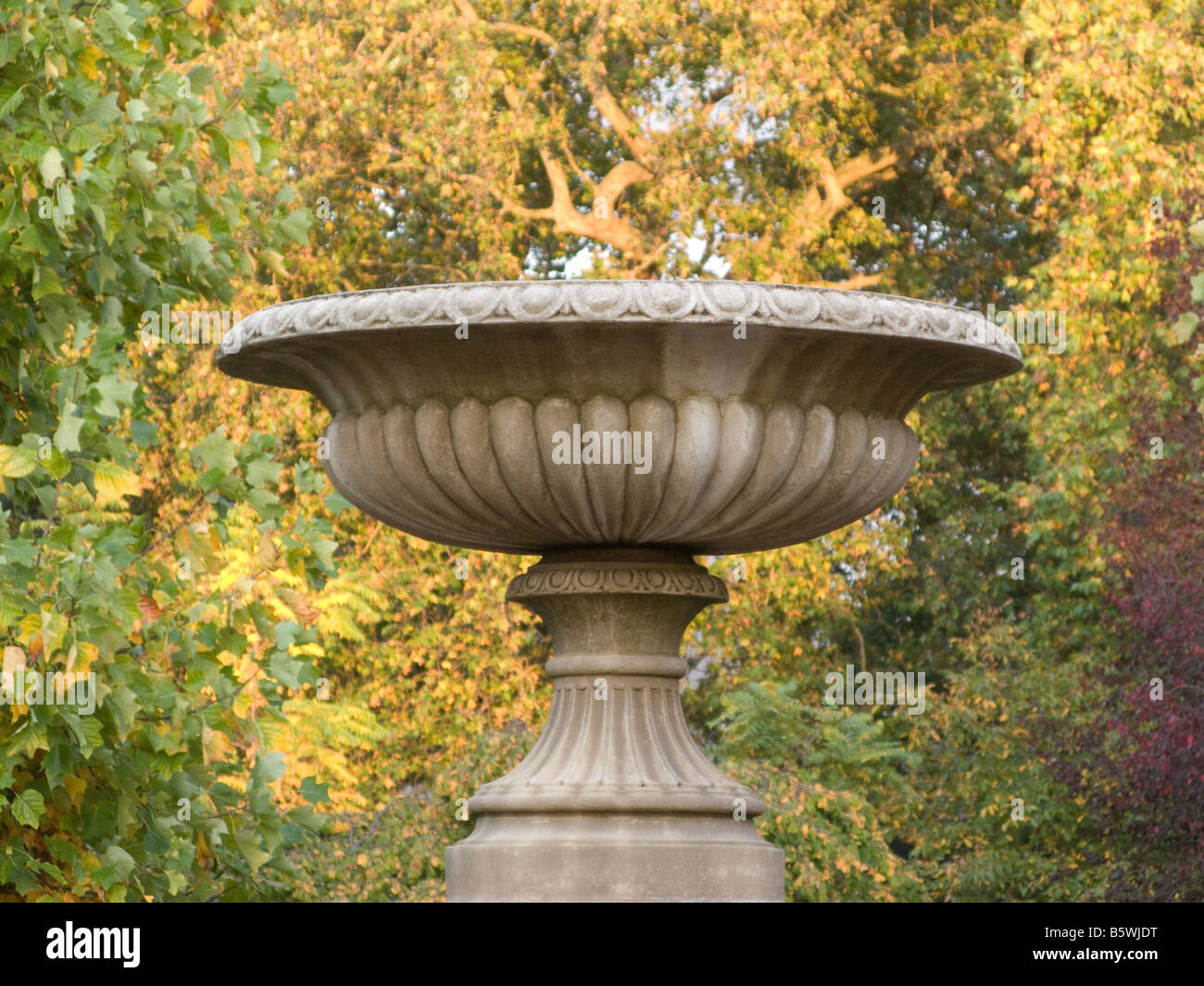 A regency urn in Regents Park, London Stock Photo