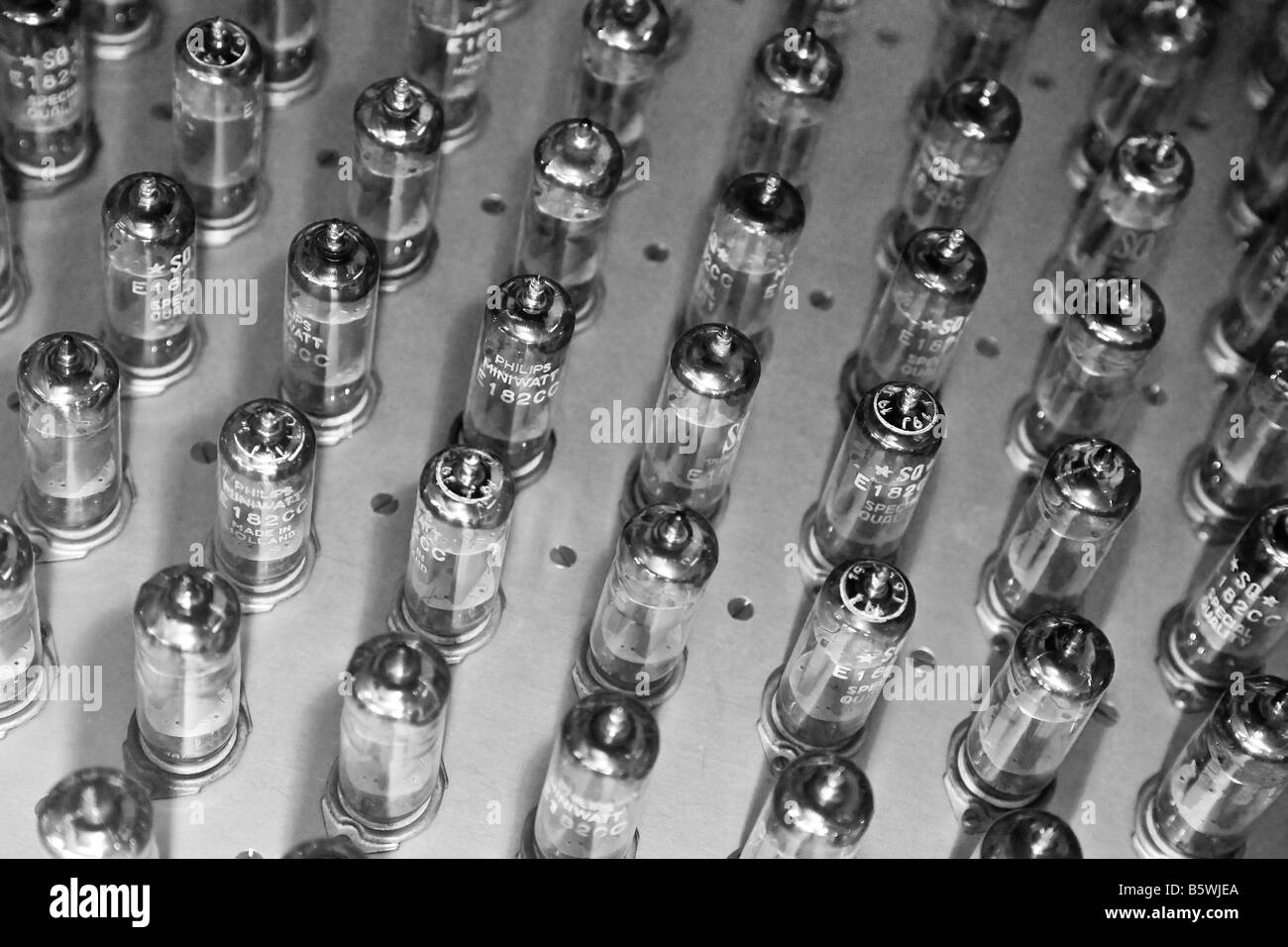 Radio valves in the first danish computer DASK Stock Photo