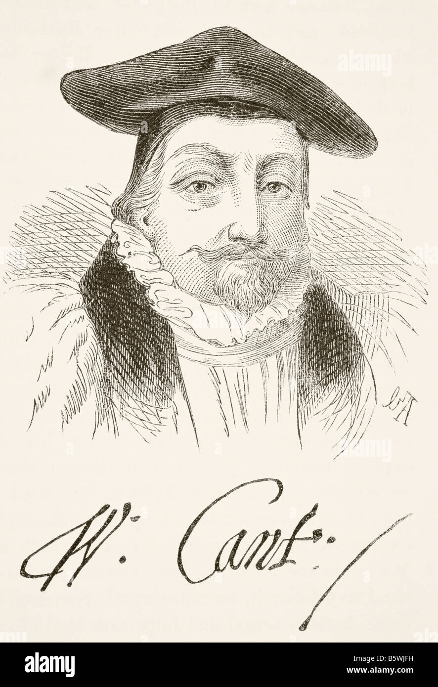 William Laud, 1573 -1645. Archbishop of Canterbury. Portrait and signature. Stock Photo