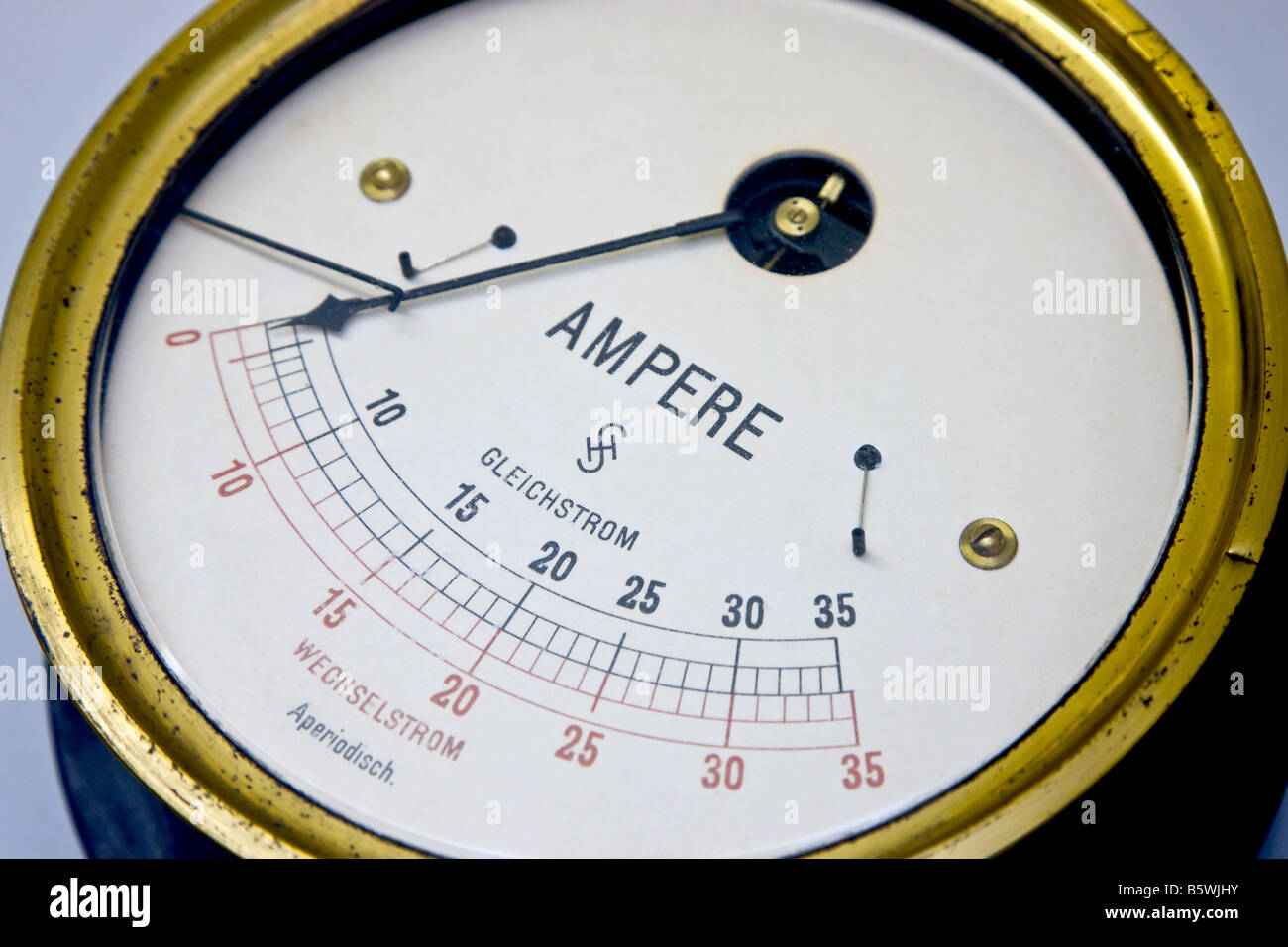 Old vintage ampere meter Stock Photo
