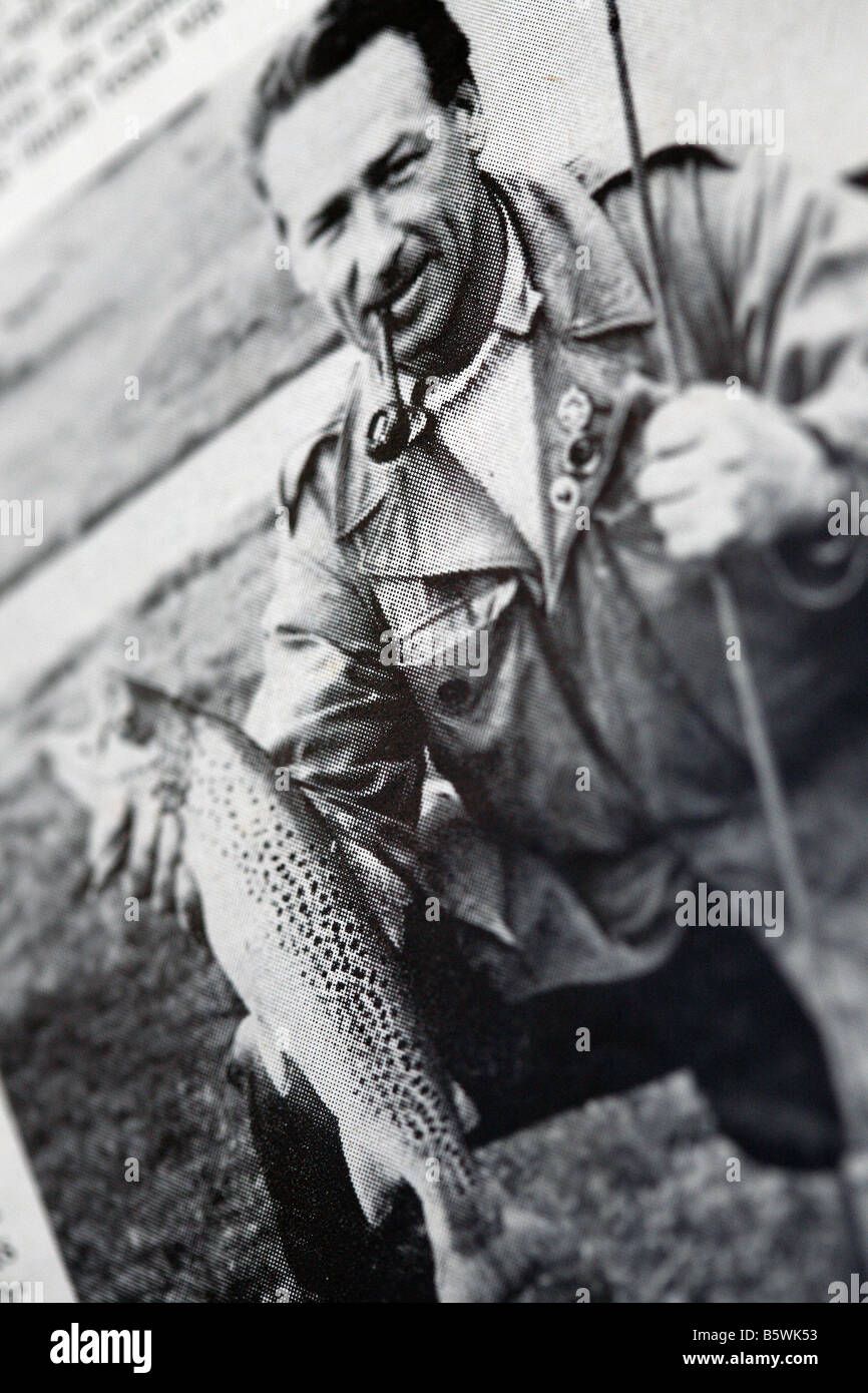 Photographs taken of vintage fishing books, depicting fishermen Stock Photo  - Alamy