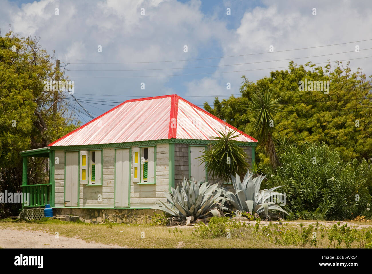 Private house on the caribbean island of Anguilla in the British West Indies Stock Photo