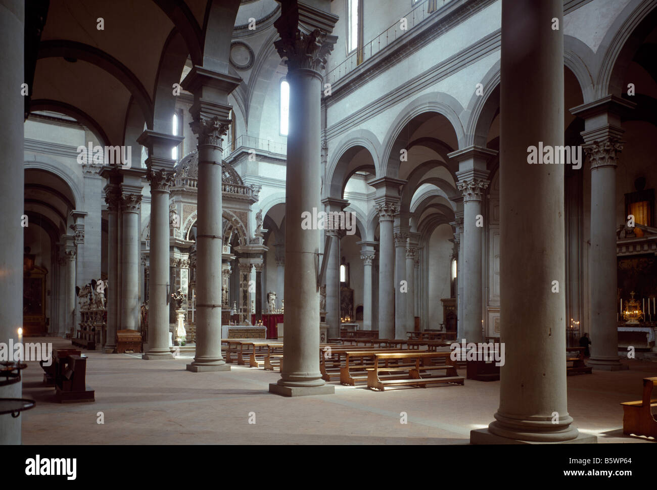 Santo Spirito Florence Nave Stock Photo