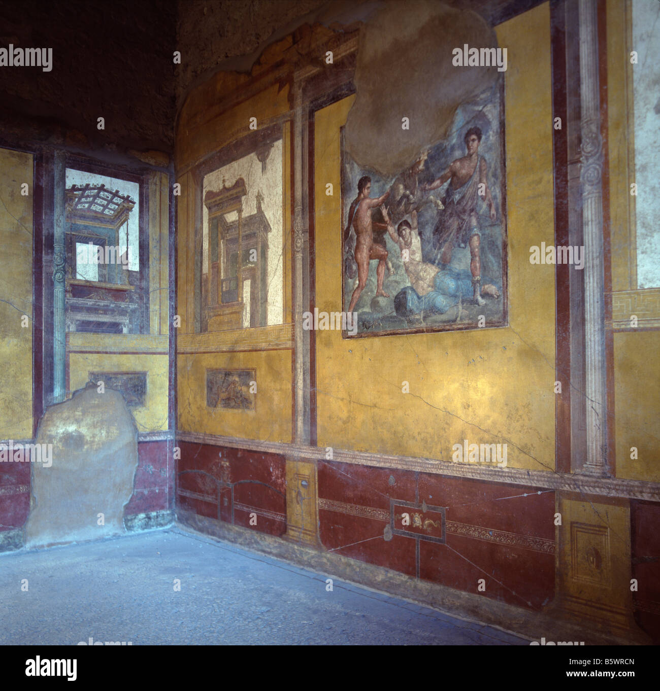 Pompeii: Vettii Frescoes Stock Photo