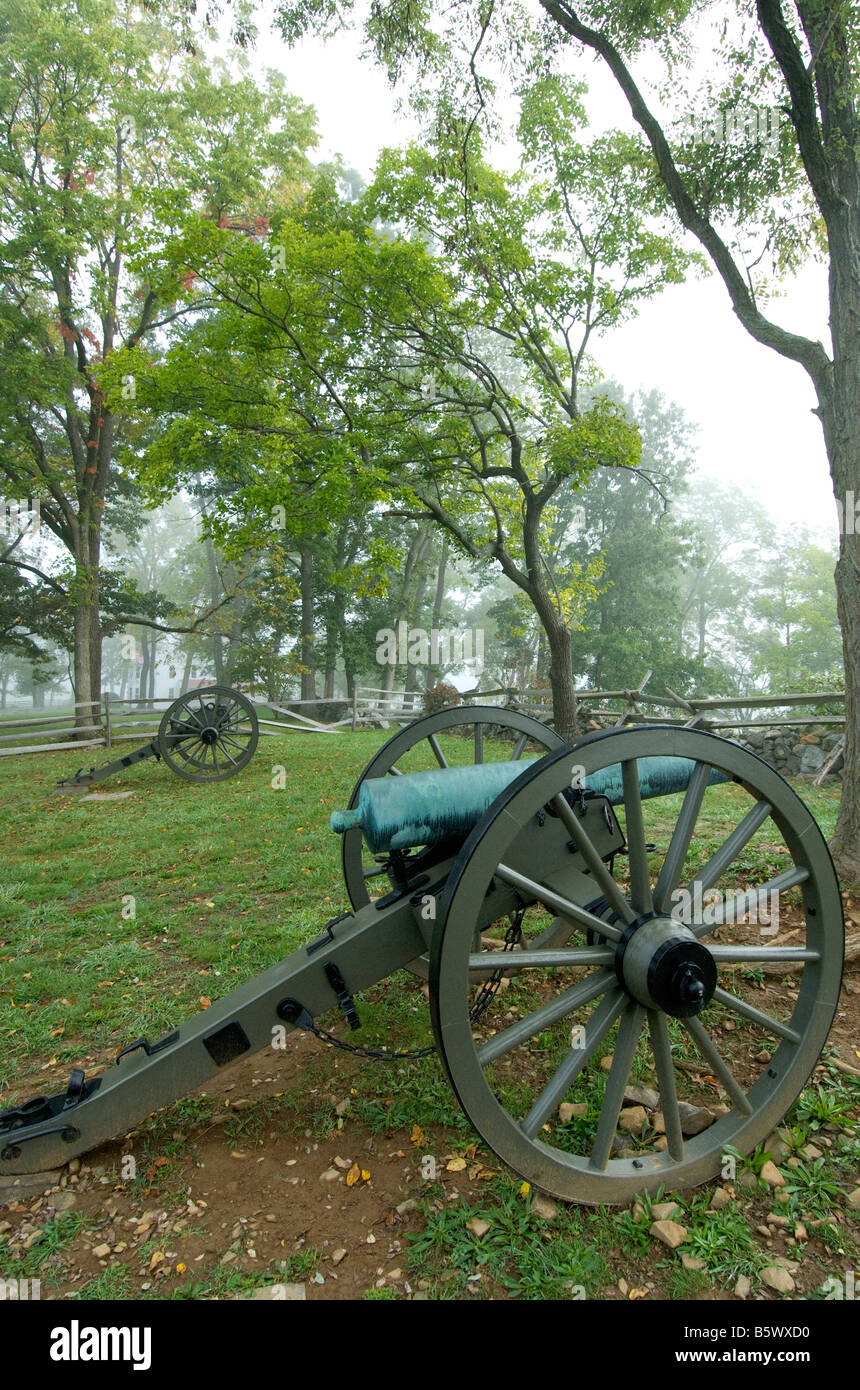 Cannons along Seminary Ridge, Gettysburg National Military Park, Pennsylvania Stock Photo