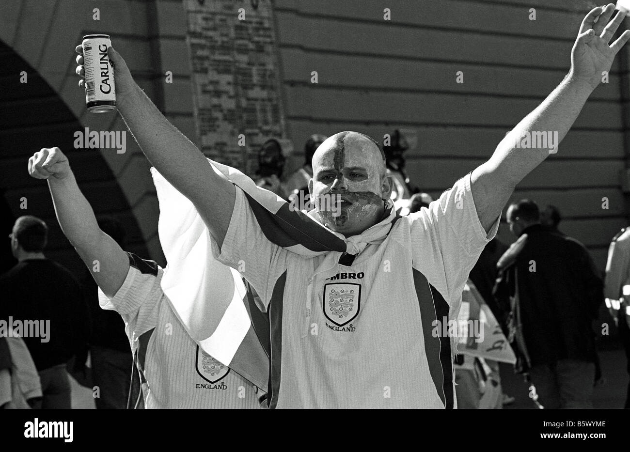 England football fans outside Wembley Stadium before a European Qualifying game against Poland