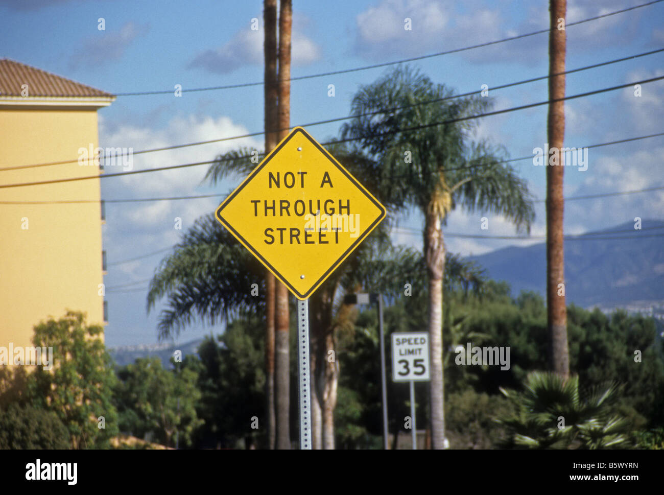 Not a through street sign Stock Photo Alamy
