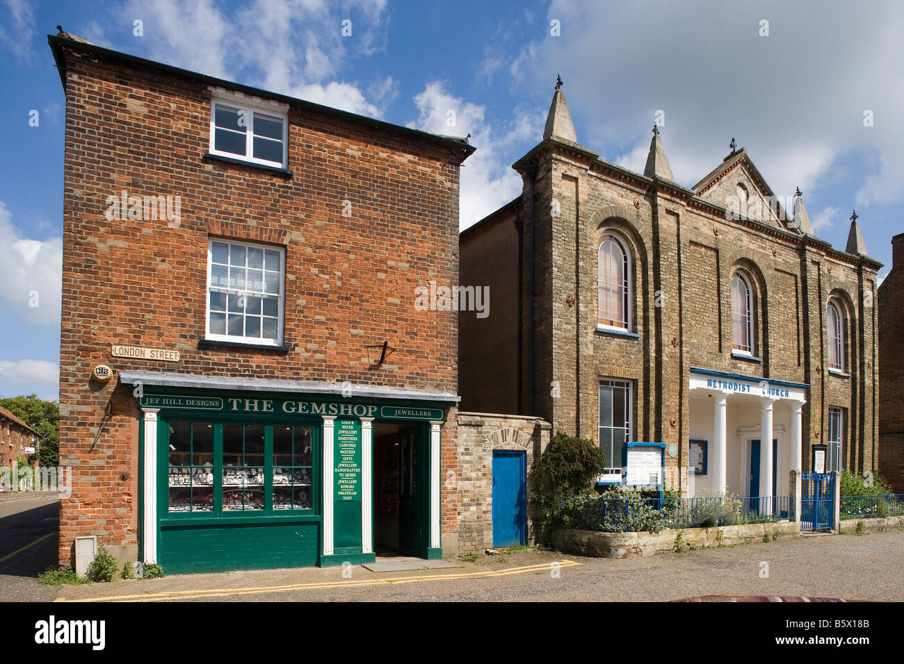 Swaffham Market Place Methodist Church Norfolk UK Stock Photo Alamy