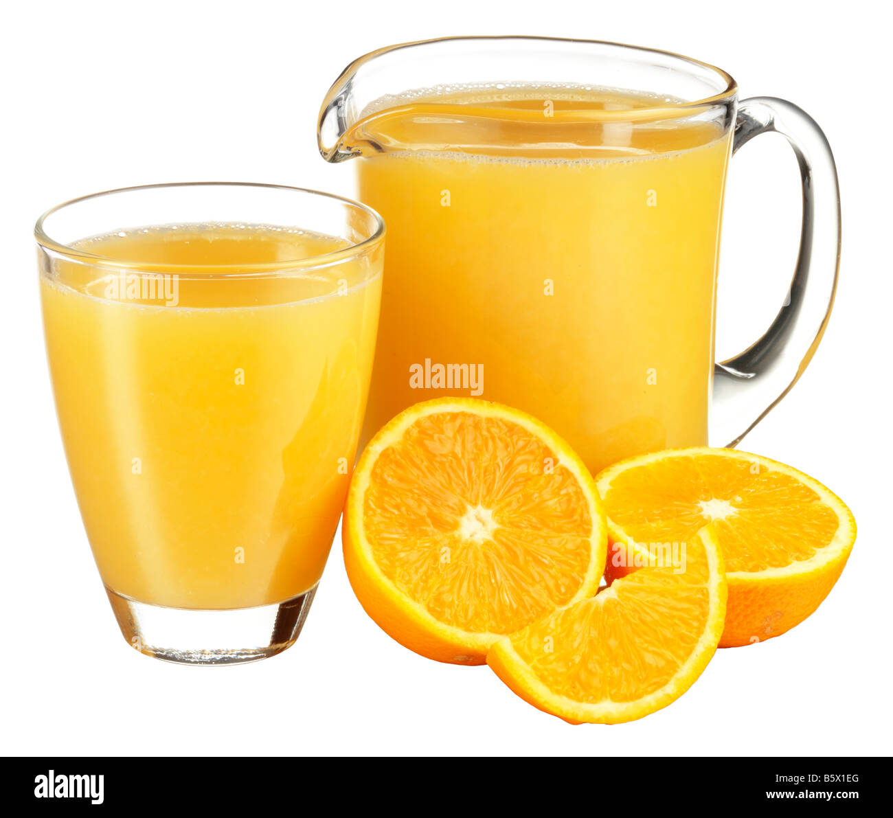 GLASS AND JUG OF ORANGE JUICE CUT OUT Stock Photo Alamy