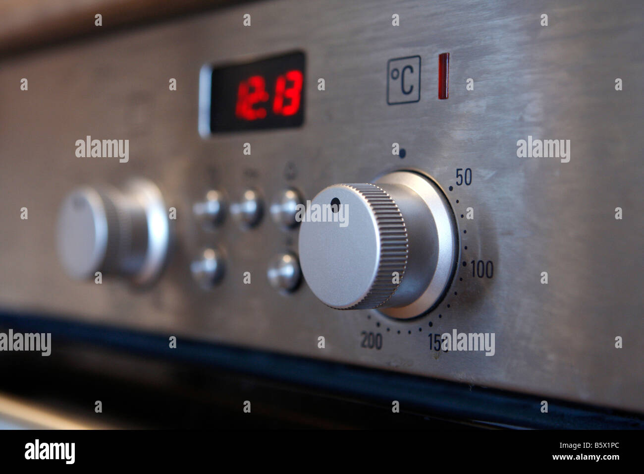 Controls on a domestic gas cooker Stock Photo Alamy