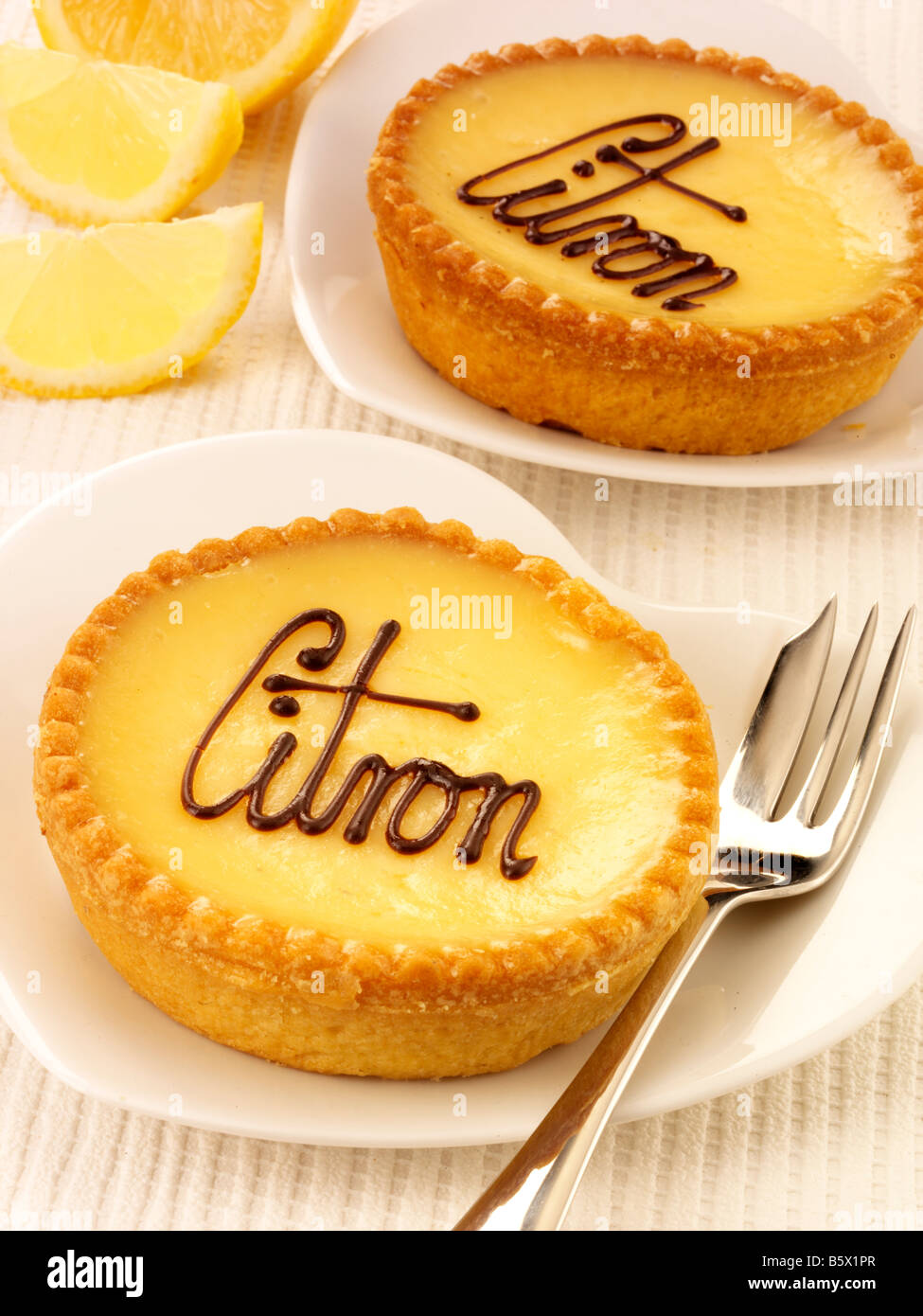 FRENCH CITRON OR LEMON TART Stock Photo