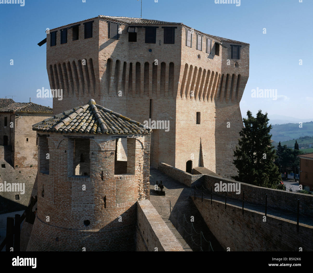 Italy: Marche: Mondavio: The Rocca Stock Photo