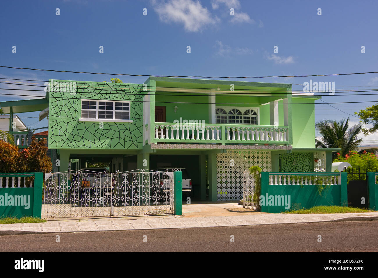 BELIZECITY BELIZE Upper class house in Fort George area Stock Photo