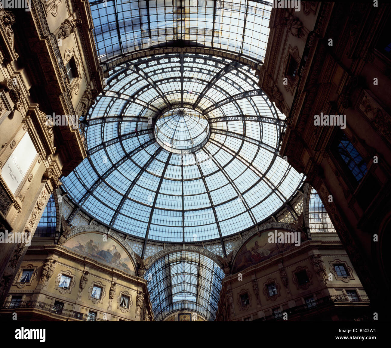 Milan Galleria Vittorio Emanuele Ii Dome Stock Photo