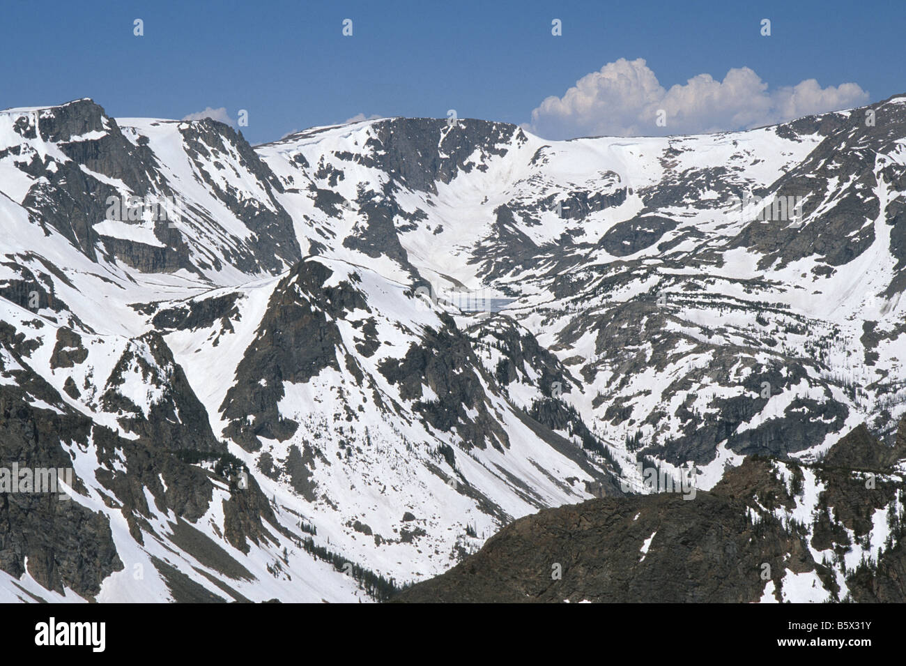 Mountains in the Beartooth Wilderness area in June near Red Lodge ...