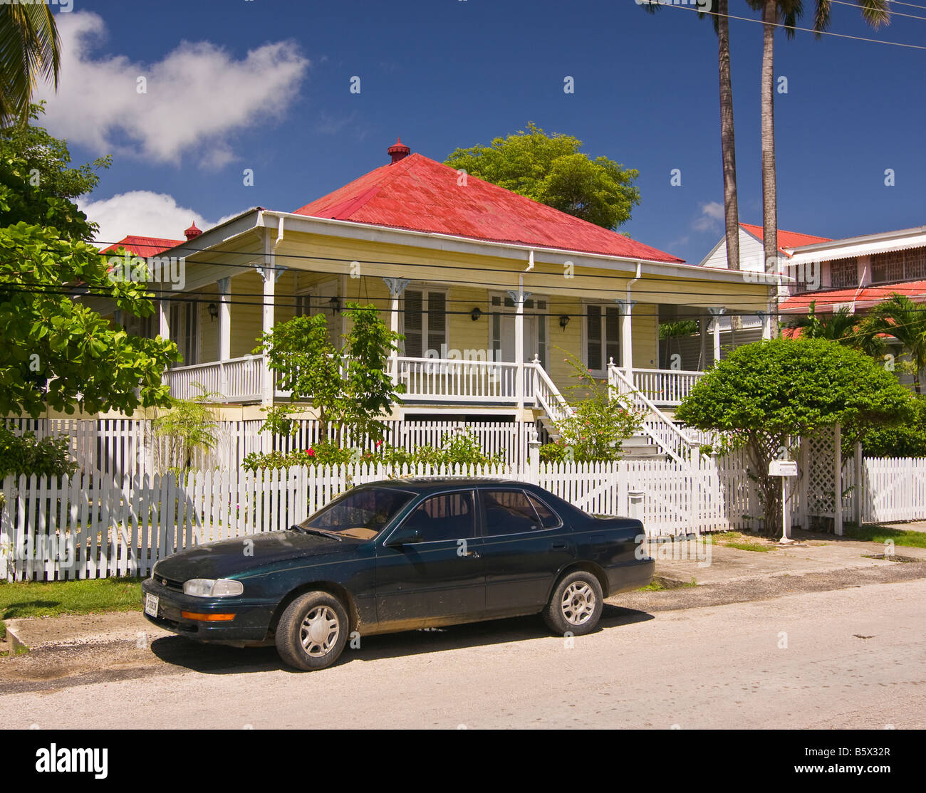 BELIZE CITY BELIZE Traditional house in Fort area Stock Photo
