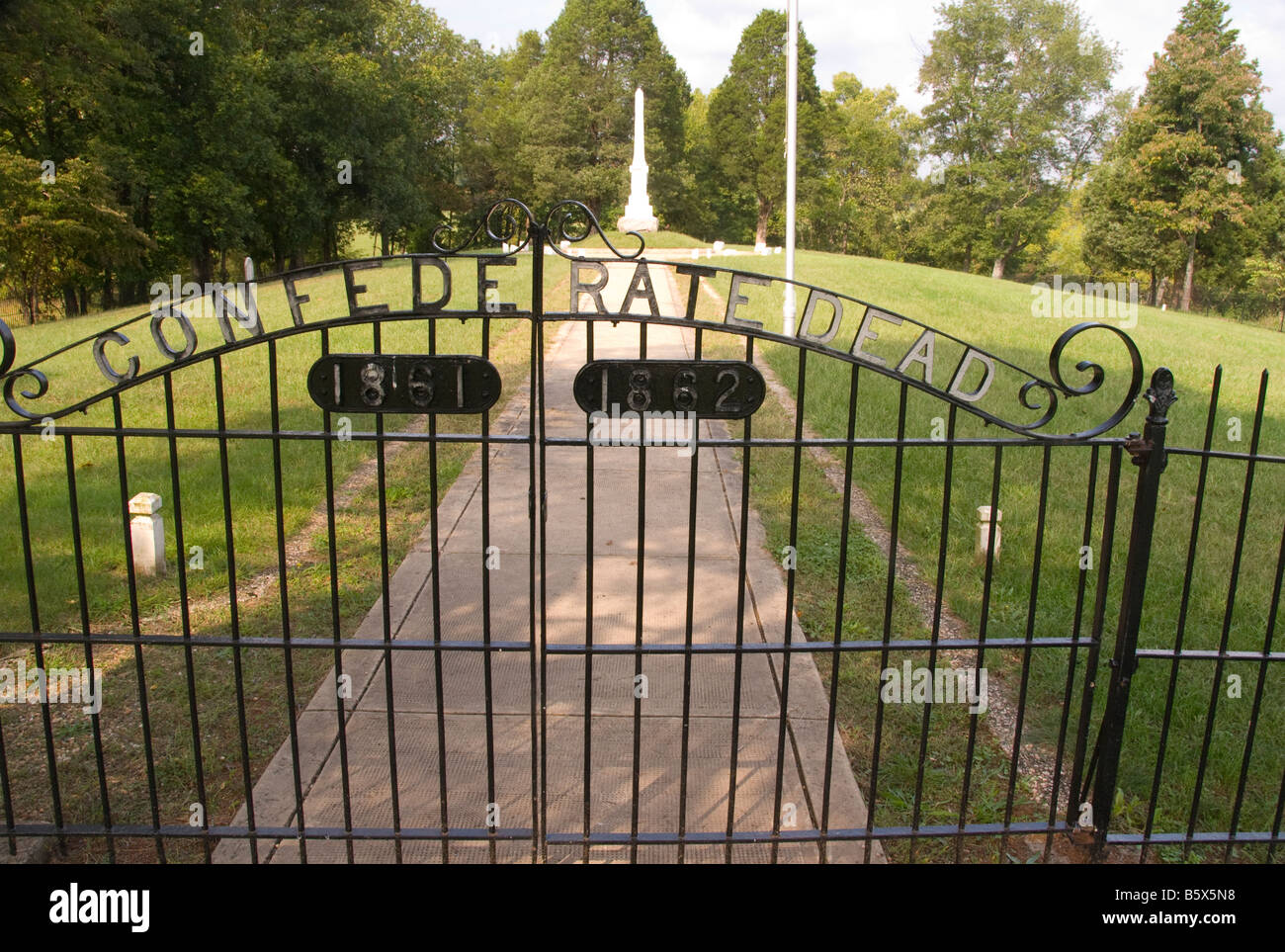 Groveton Confederate Cemetery at Manassas National Battlefield Park, Virginia Stock Photo
