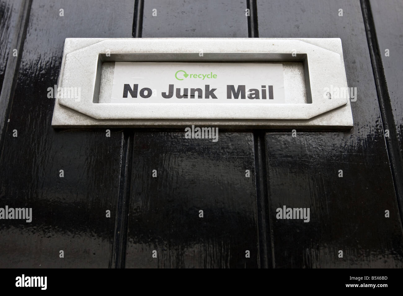 No Junk Mail sign on letterbox Stock Photo Alamy