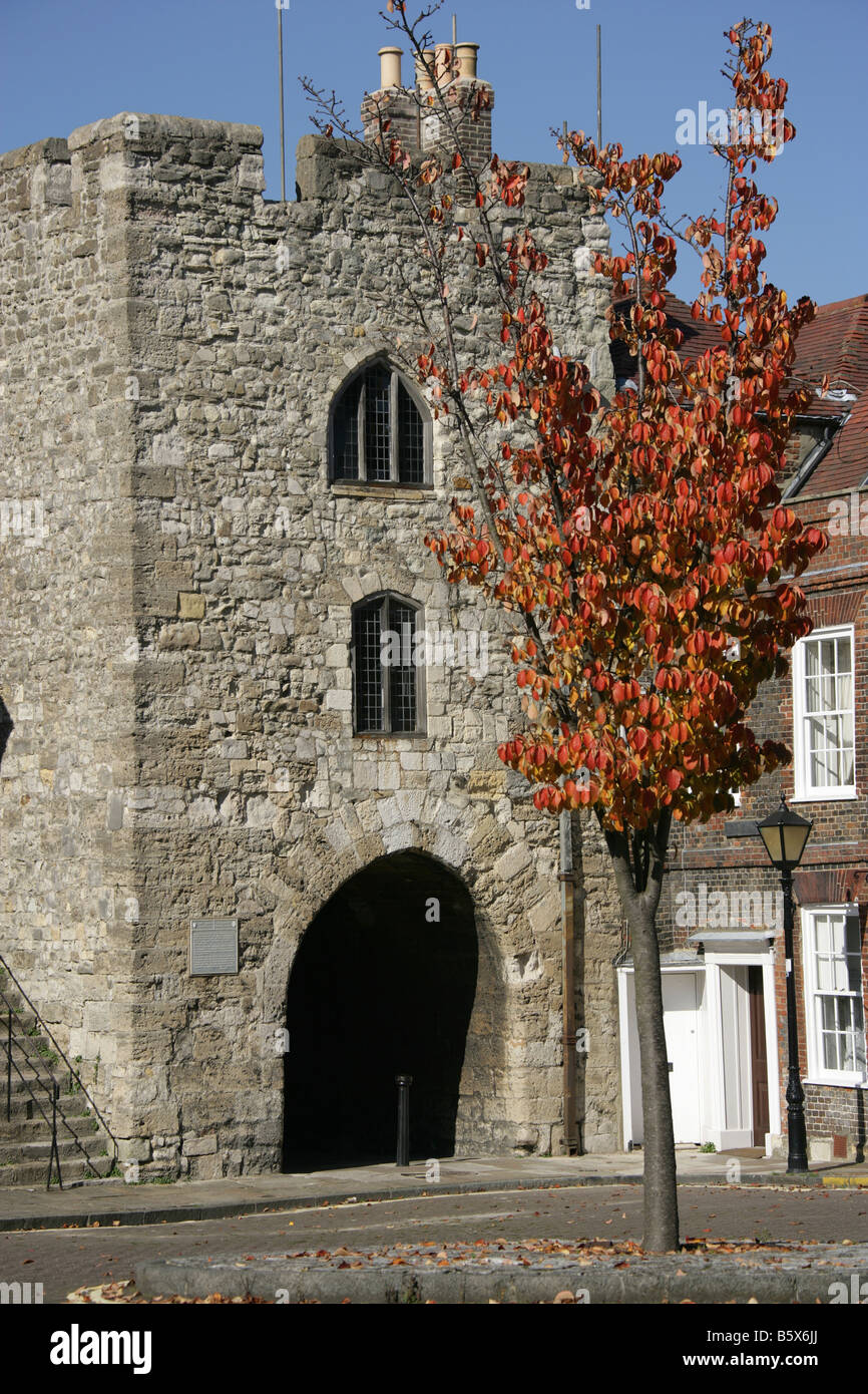 City of Southampton, England. The medieval 14th century Westgate viewed