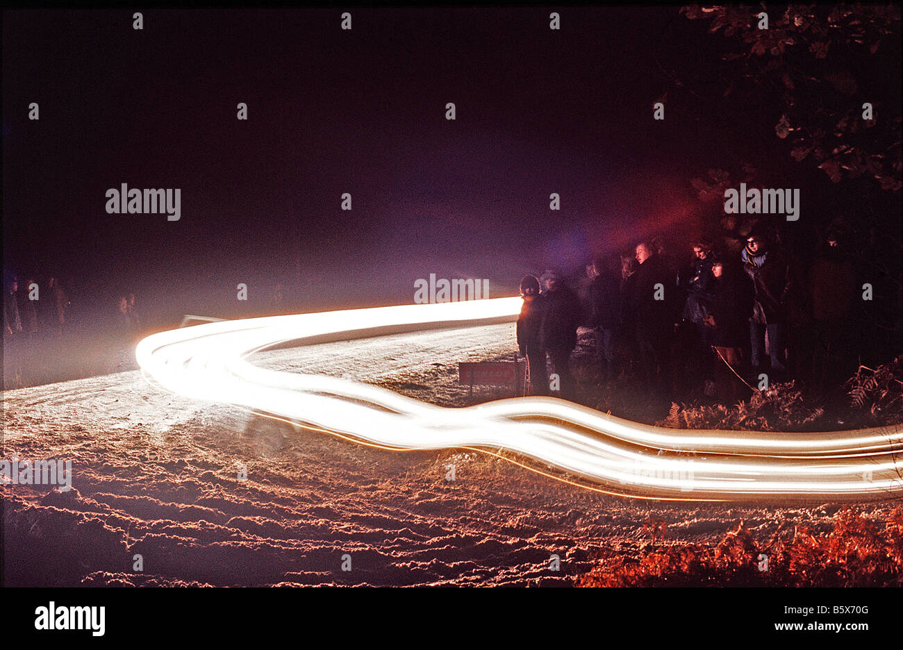 RAC rally of Great Britain, time exposure of rally car headlights Stock Photo Alamy