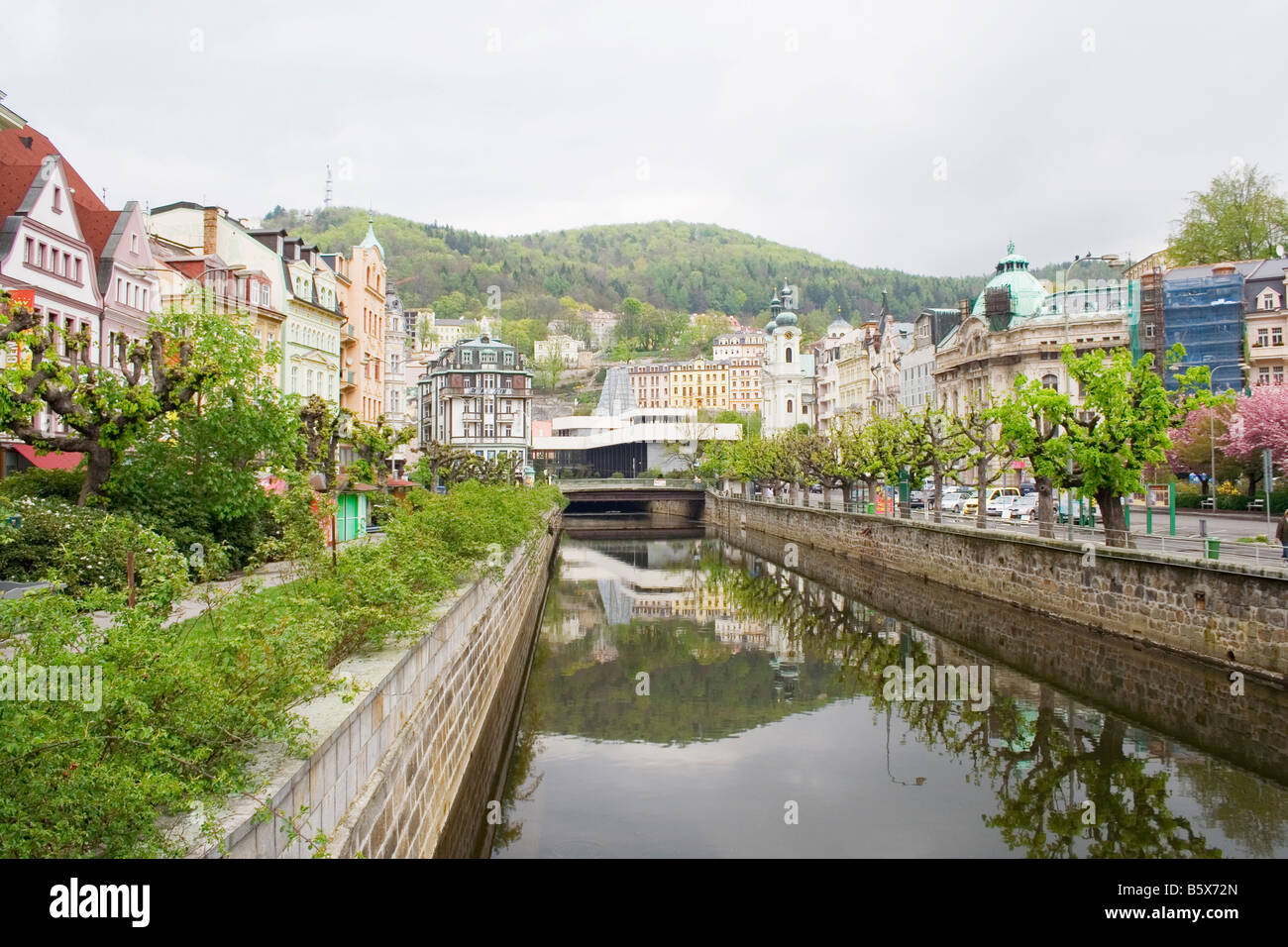 River in Karlovy Vary Czech Mineral water resort Czech Stock Photo Alamy