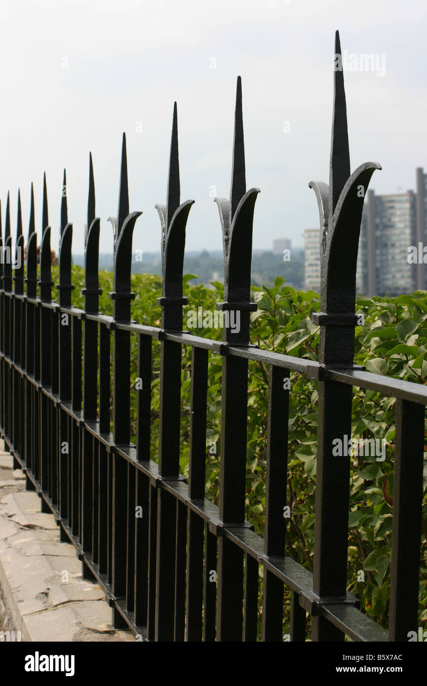 A wroughtiron fence protects tourists from straying too close to the