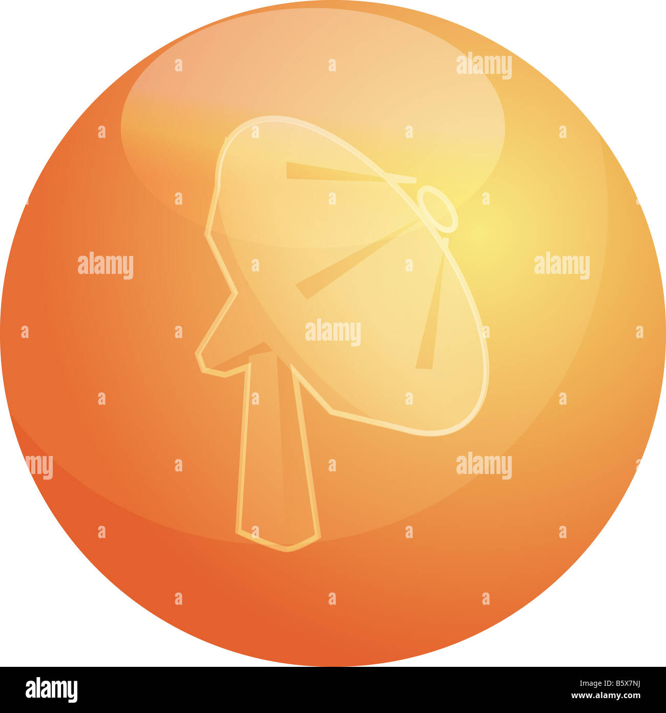 Illustration of a satellite dish showing advanced communications Stock