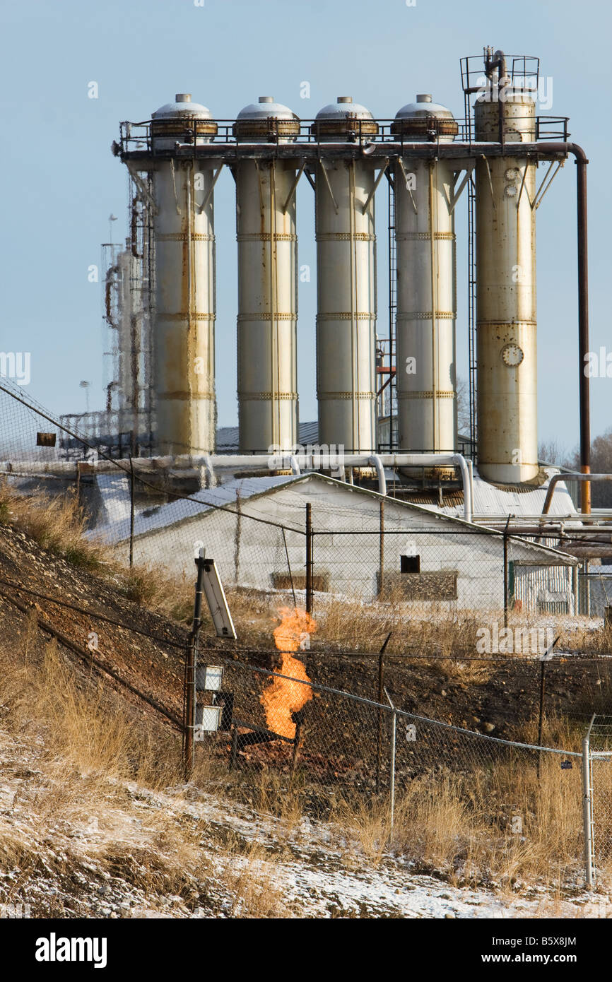 A shot of the historic Turner Valley Gas Plant in Turner Valley Alberta