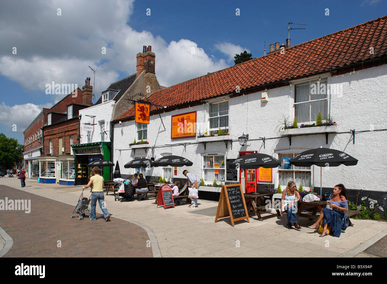 Swaffham Market Place Typical houses Georgian buildings Norfolk UK ...