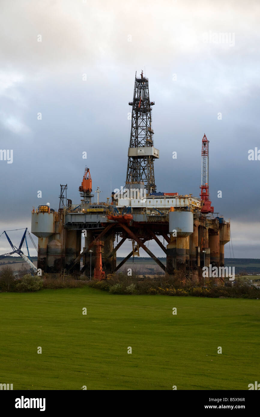 Ocean Princess Oil Exploration platform and Extraction Rig,  Cromarty Firth, Scotland, uk Stock Photo