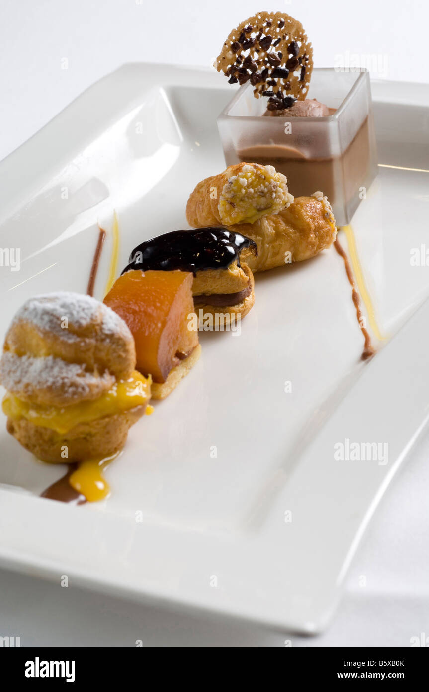 Pastries  Filippo Chiappini chef  Antica Osteria del Teatro restaurant  Piacenza  Emilia Romagna  Italy Stock Photo