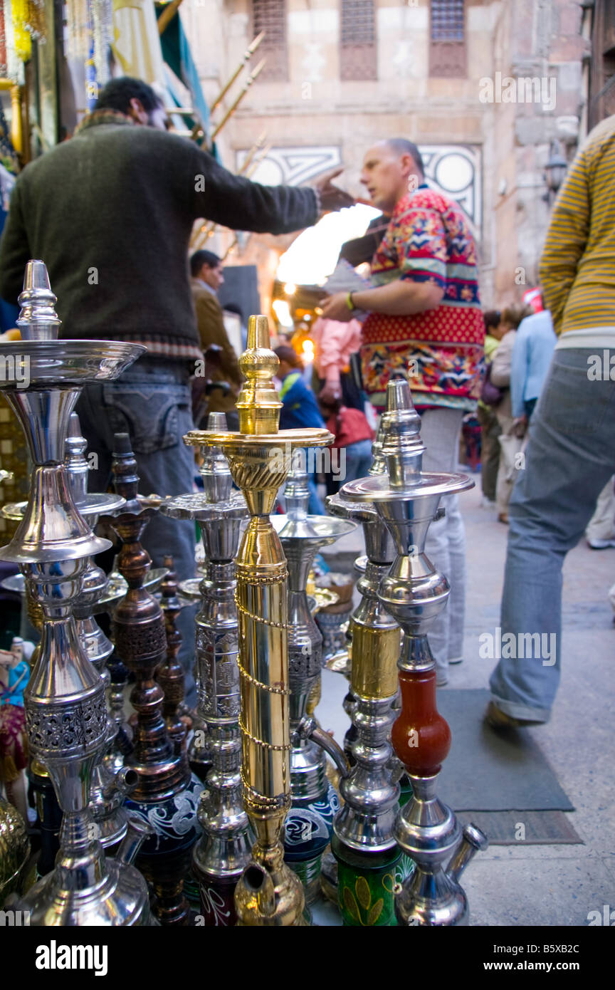 Traditional Water Pipes for sale in the Market, Cairo Stock Photo