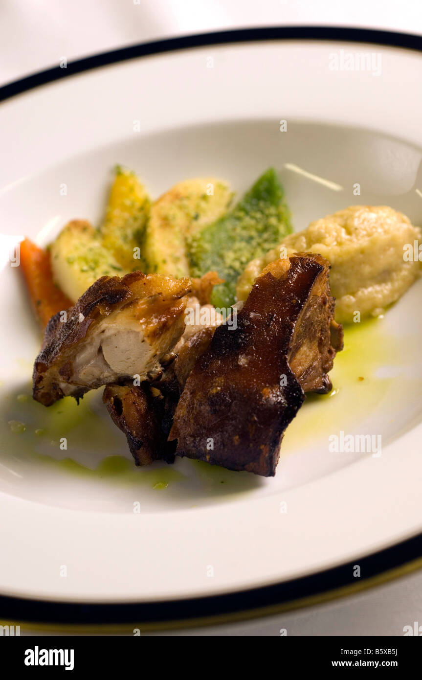Loin of pork in crust of herbs  Sergio Mej chef  Four Seasons Hotel  Milan  Lombardy  Italy Stock Photo