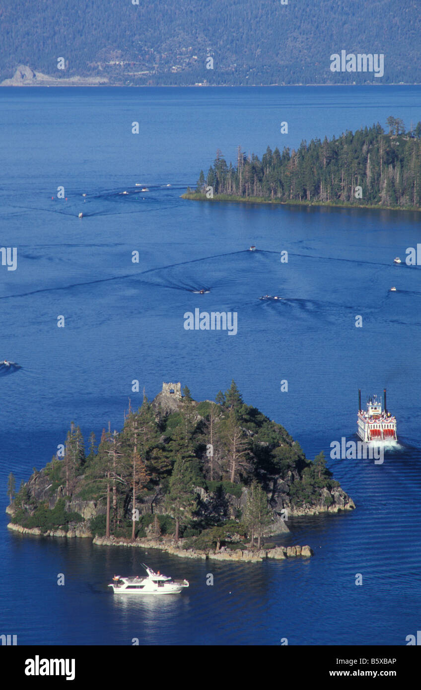 Paddlesteamer at Emerald Bay Lake Tahoe California USA Stock Photo Alamy