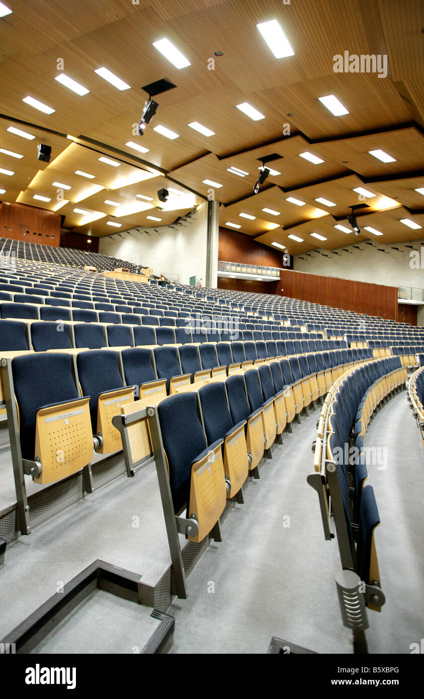 Empty main lecture hall of the University of Hamburg Stock Photo